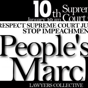 people march