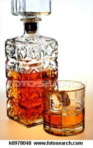 whiskey bottle glass k0978040
