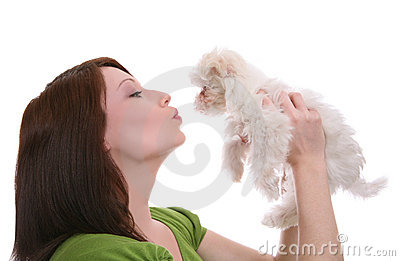 woman kissing dog thumb4320279