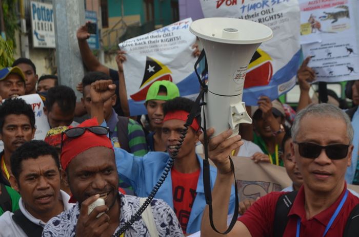 venci in the protest