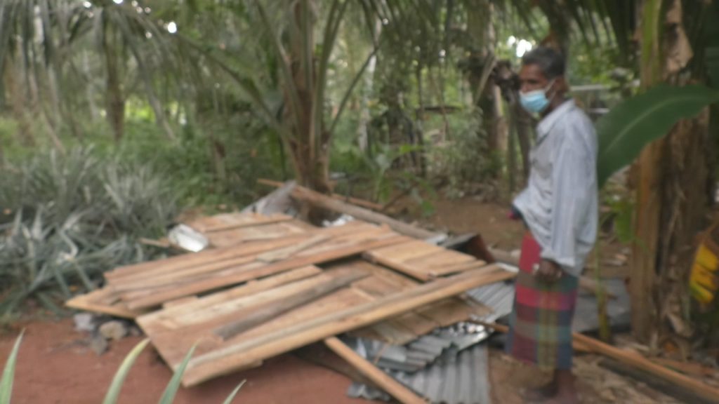 මැරයන් විසින් කඩාදැමු සිය නිවස හදාදෙන ලෙස ඉල්ලා ගහක් උඩ උපවාසයක්.. 3 1