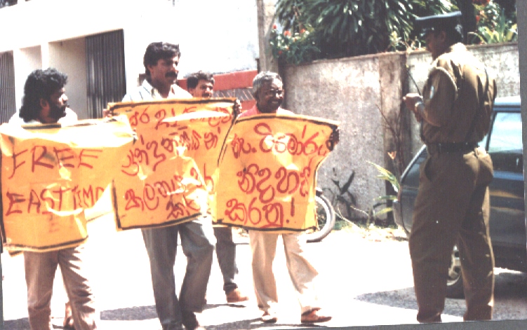 the police block the way to the embassy 1994 Dec 07