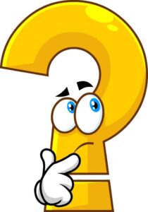 cute yellow question mark cartoon character thinking hand drawn illustration vector