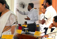 මීගමුව මහා නගර සභාවේ විපක්ෂ මන්ත්රීවරුන් කළු පටි පලඳා විරෝධතාවයක . ..